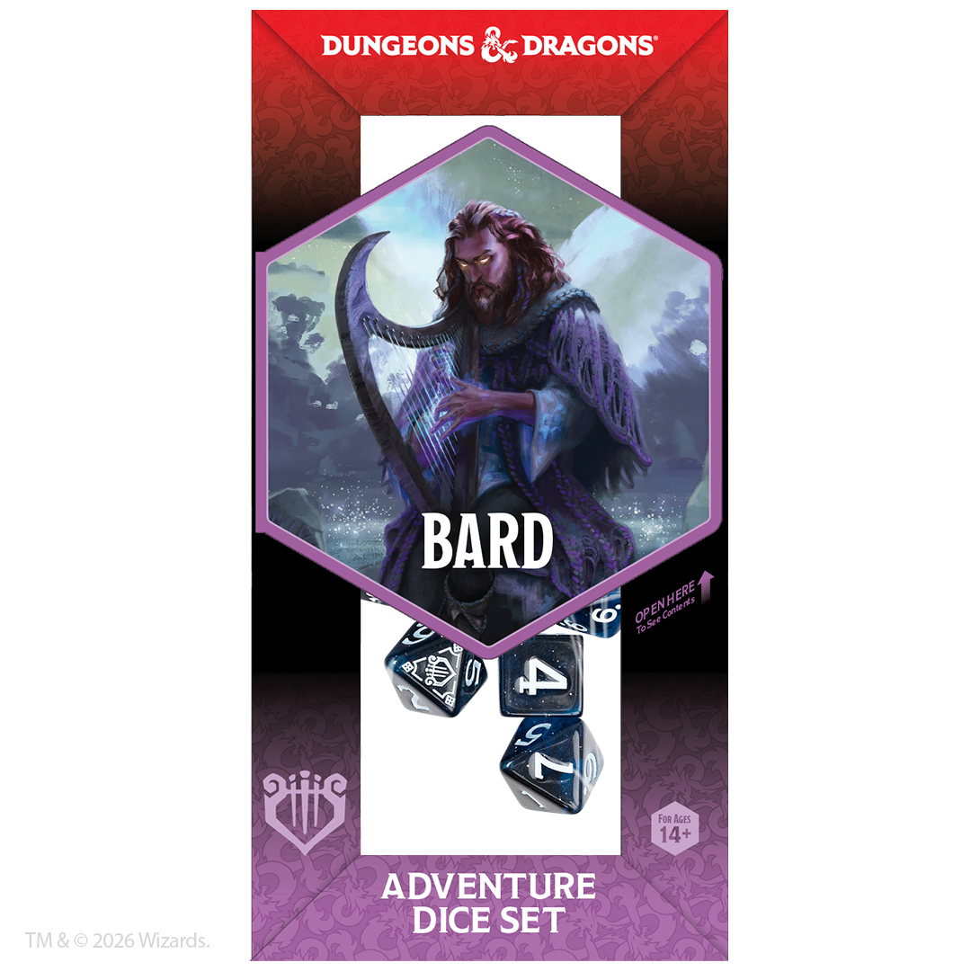 Dungeons & Dragons Adventure Dice - Bard: Blue / Black Dice | Sirius Dice