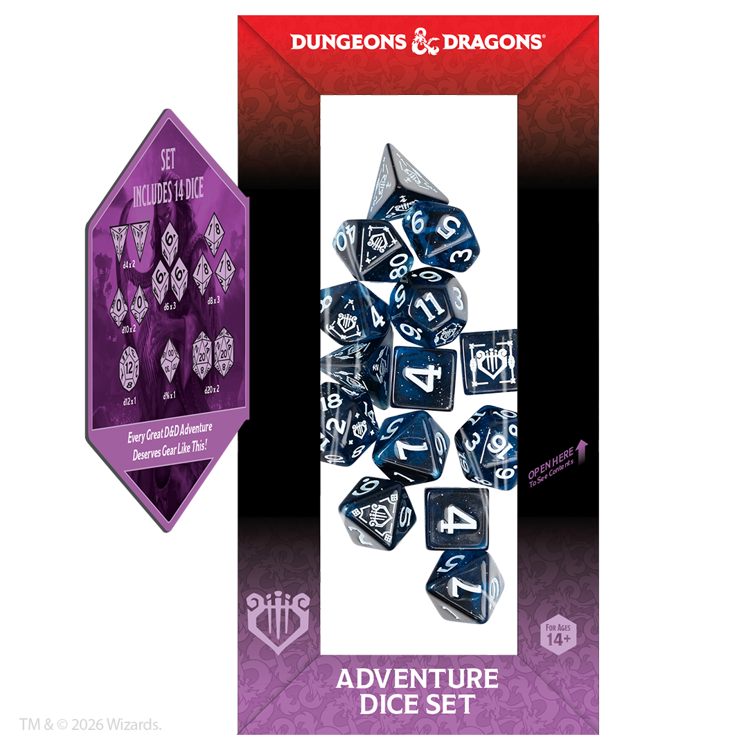 Dungeons & Dragons Adventure Dice - Bard: Blue / Black Dice | Sirius Dice