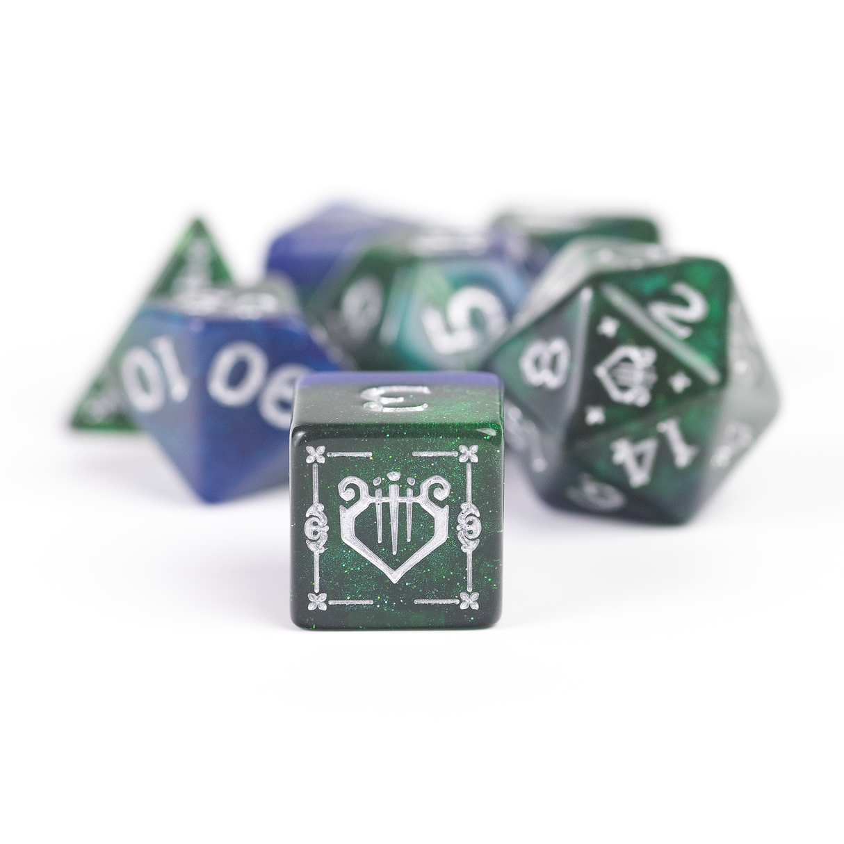 Dungeons & Dragons Adventure Dice - Bard: Blue / Green Dice | Sirius Dice