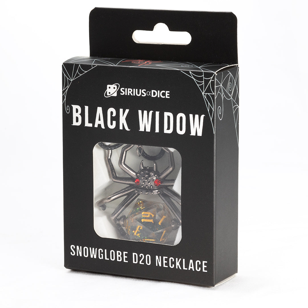 Black Widow D20 Necklace | Sirius Dice