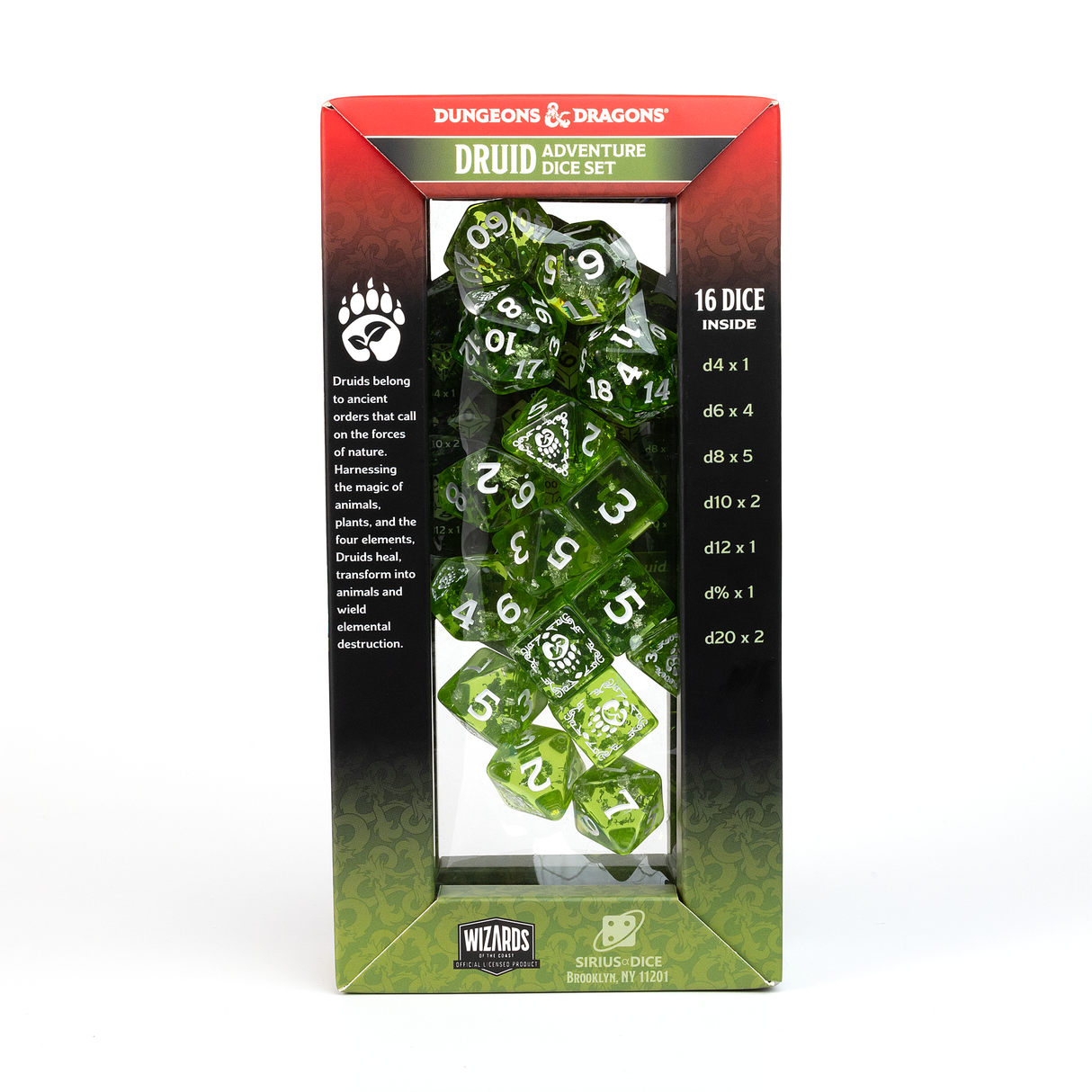 Dungeons & Dragons Adventure Dice - Druid: Green | Sirius Dice