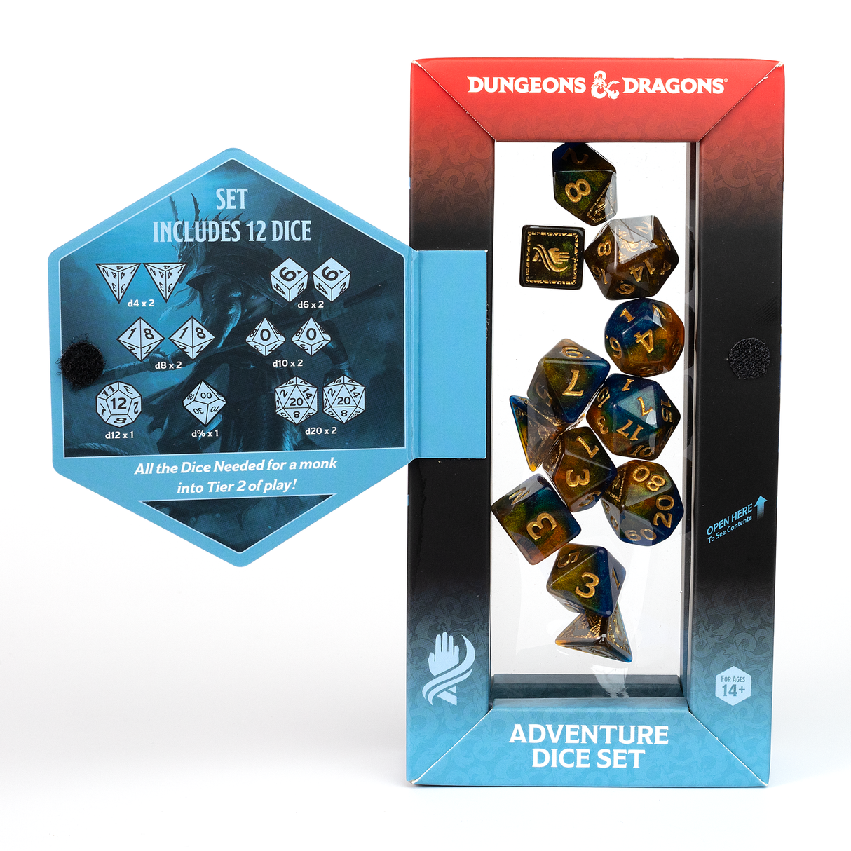 Dungeons & Dragons Adventure Dice - Monk: Blue / Gold | Sirius Dice
