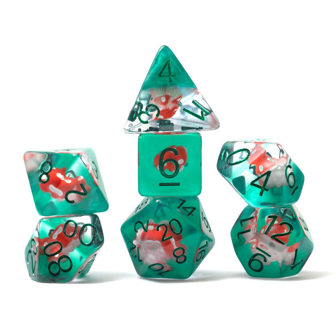 Power Mushroom 7-Piece Polyhedral RPG Dice Set | Sirius Dice