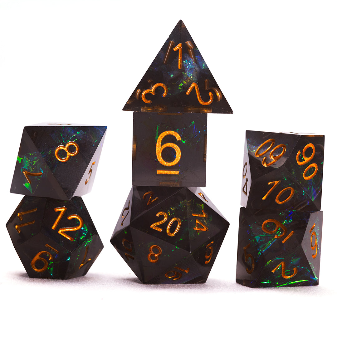 Sharp Night Fairy 7-Piece Polyhedral RPG Dice Set | Sirius Dice
