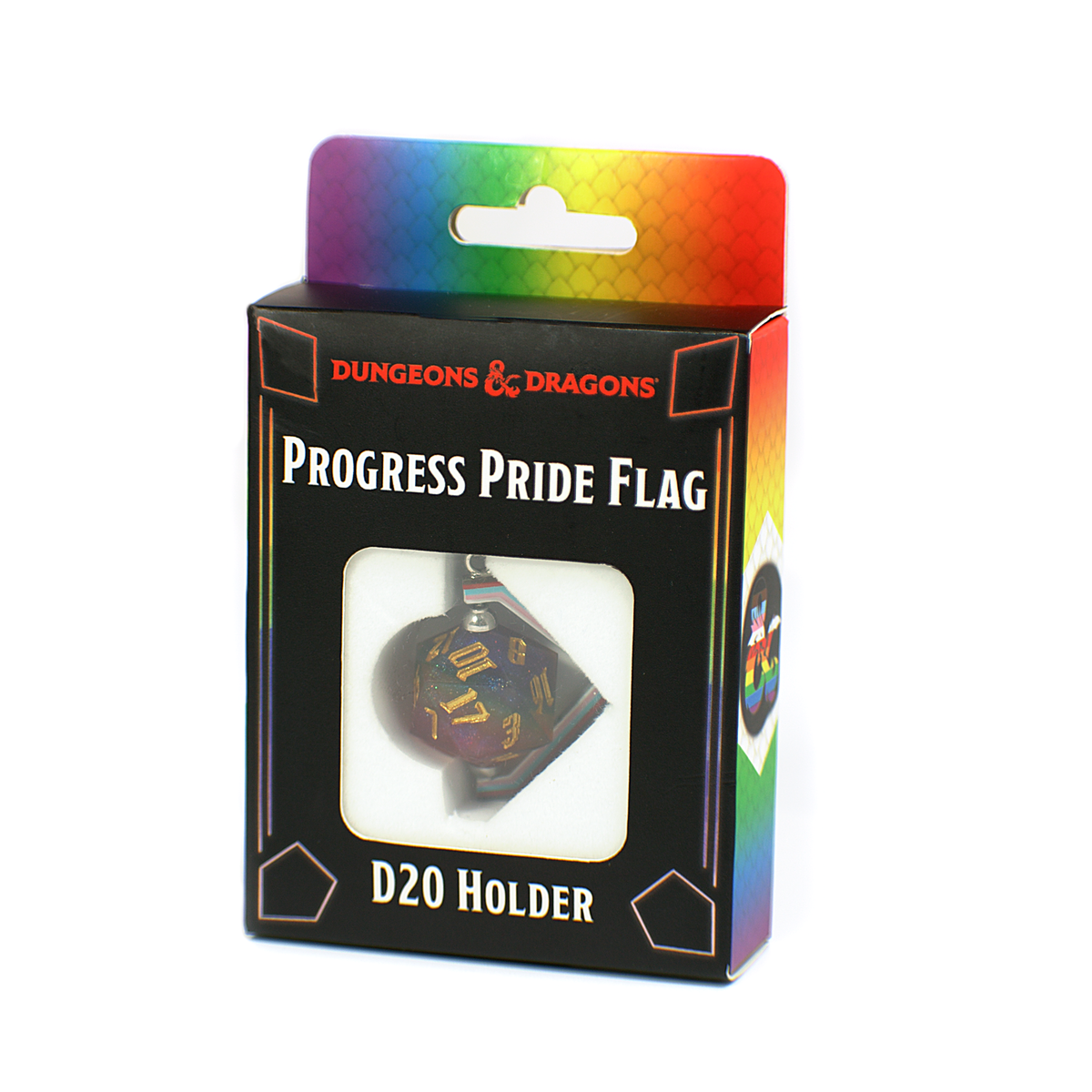 D&D Progress Pride Flag D20 Holder – Sirius Dice