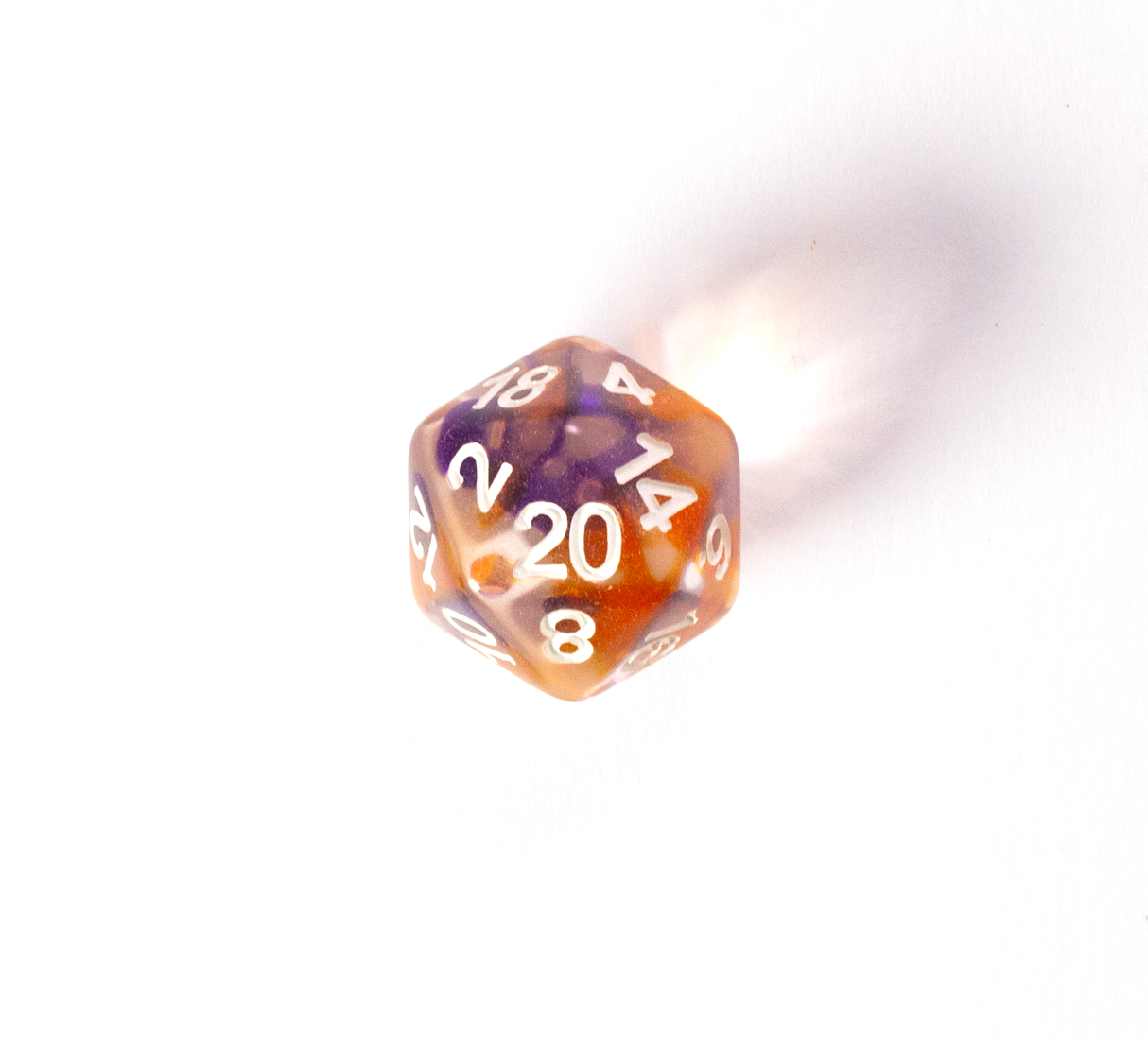 Purple, Orange, Clear Dice Set