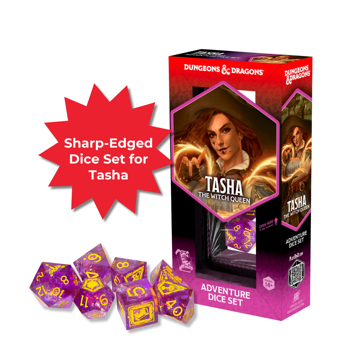 Dungeons & Dragons Adventure Dice - Tasha the Witch Queen (Sharp-Edged Dice Set) | Sirius Dice