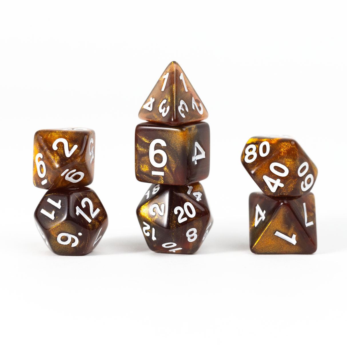Unearthed Treasure Topaz 7-Piece Polyhedral RPG Dice Set | Sirius Dice