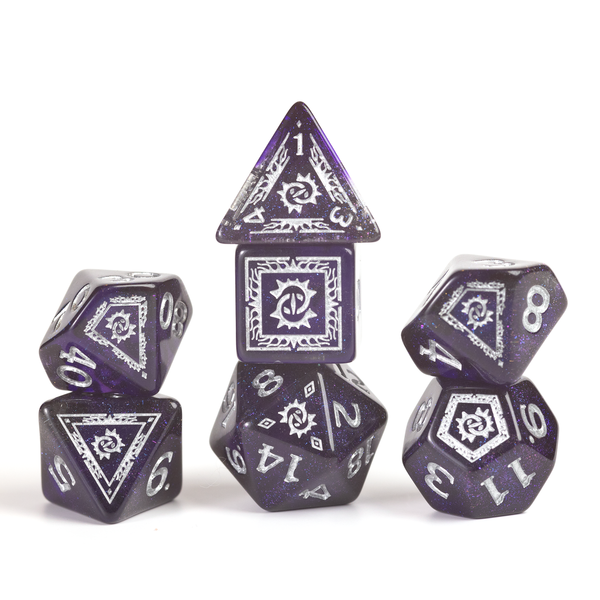 Dungeons & Dragons Adventure Dice - Warlock: Purple | Sirius Dice