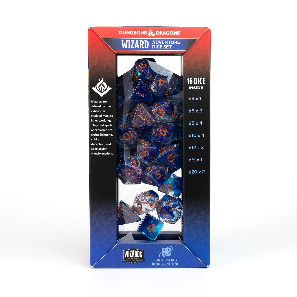 Dungeons & Dragons Adventure Dice - Wizard: Blue | Sirius Dice