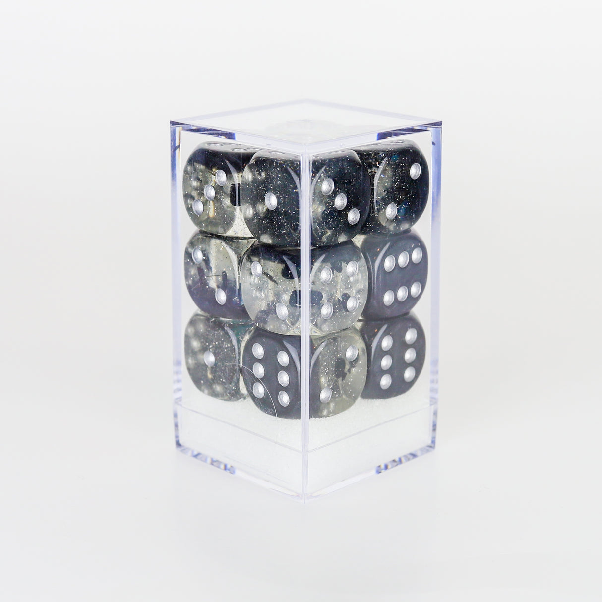 black glitter wargaming dice