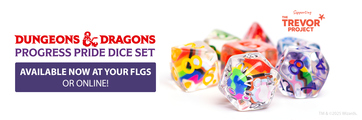 NEW D&D PROGRESS PRIDE DICE SET IN STORES NOW