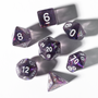 Top down image of Treasure Amethyst 7-Piece Polyhedral RPG Dice Set from Sirius Dice