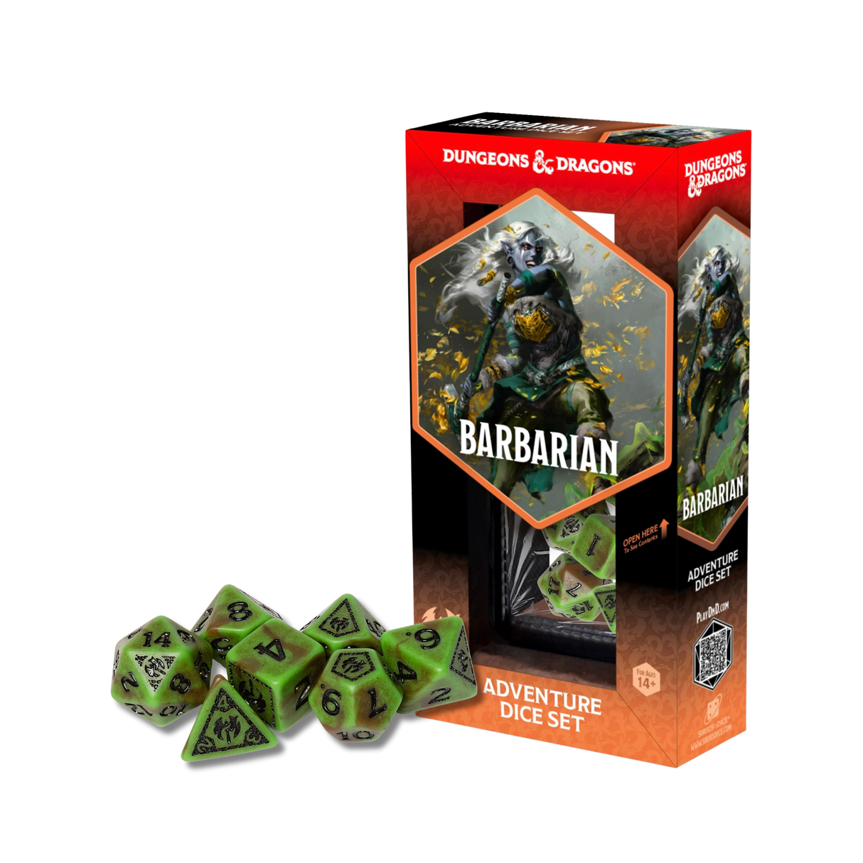Dungeons & Dragons Adventure Dice - Barbarian: Green / Brown | Sirius Dice