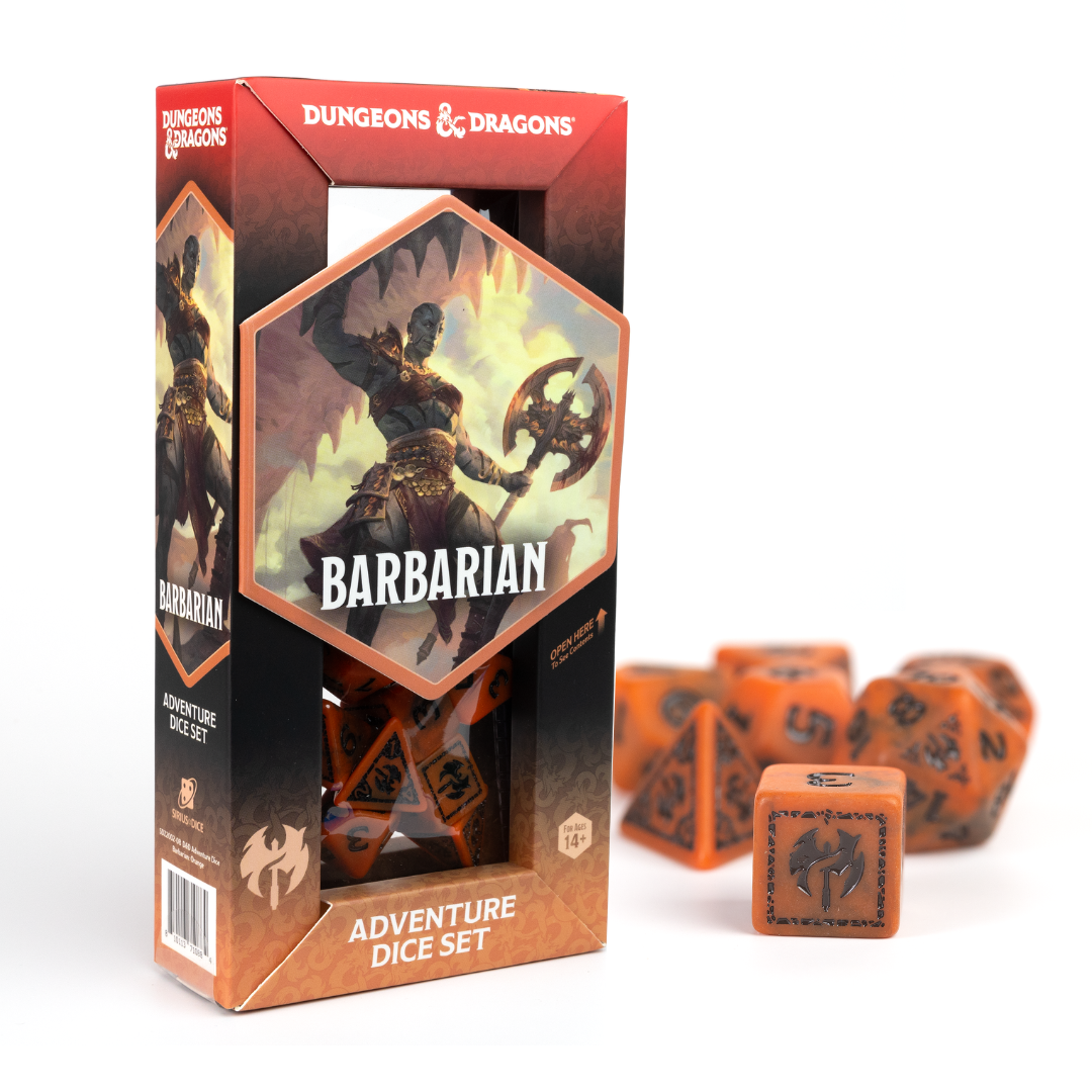 Dungeons & Dragons Adventure Dice - Barbarian: Orange | Sirius Dice