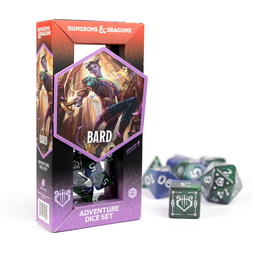 Dungeons & Dragons Adventure Dice - Bard: Blue / Green Dice | Sirius Dice