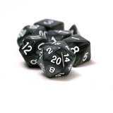 Pearl Grey / Black Acrylic Dice Set