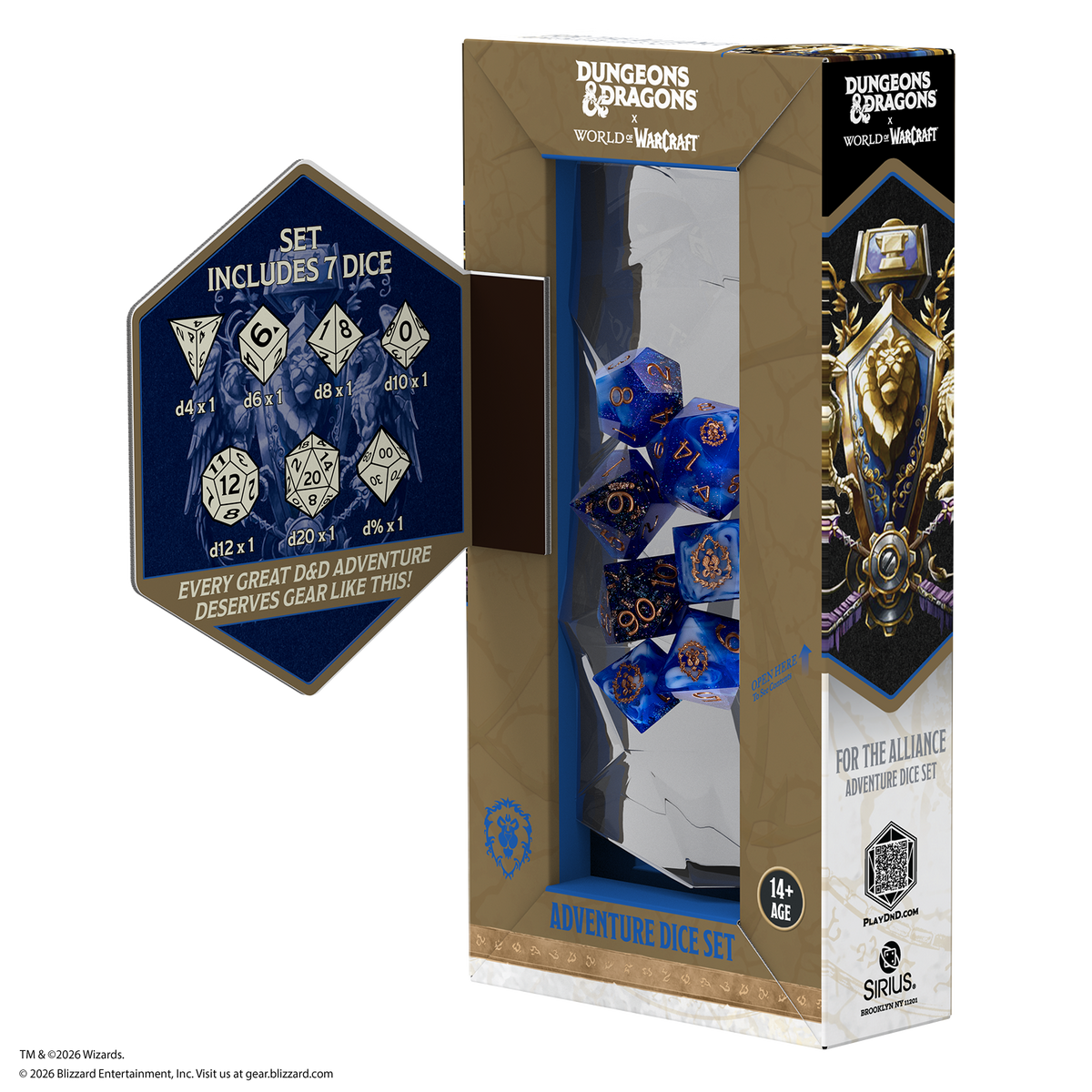 Dungeons & Dragons x World of Warcraft Adventure Dice Sets - For the Alliance