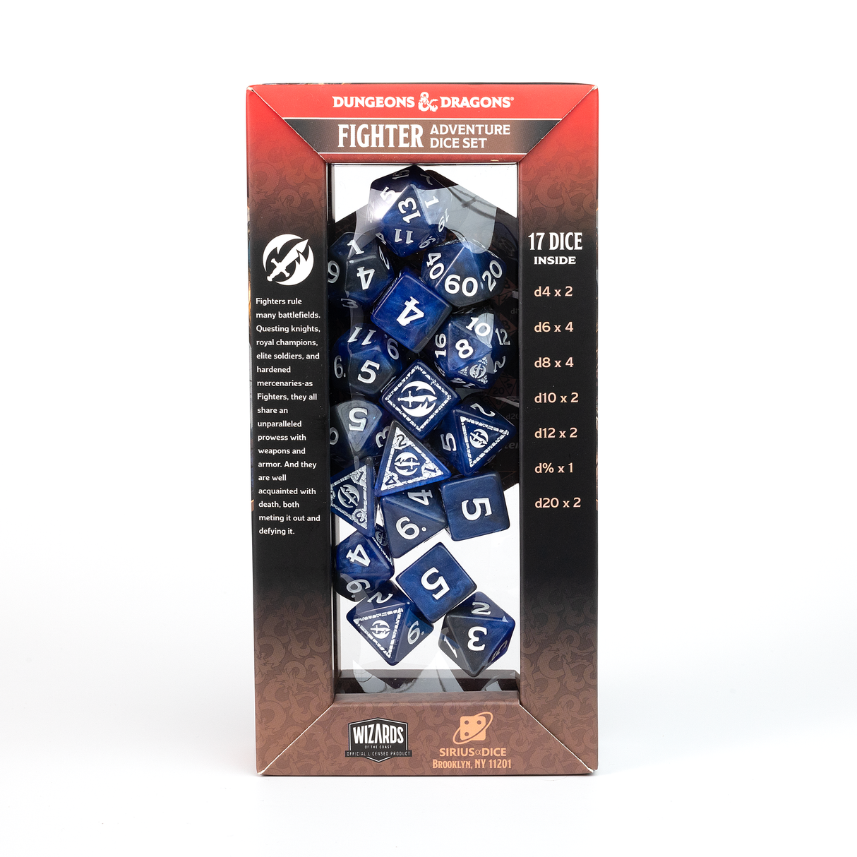 Dungeons & Dragons Adventure Dice Set - Fighter: Blue | Sirius Dice