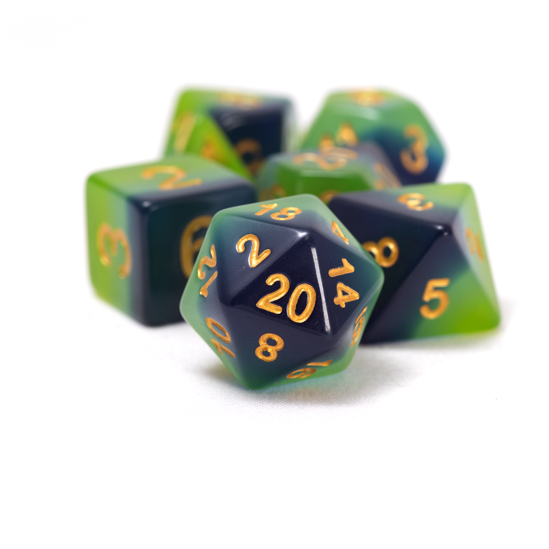 Green + Blue Dice Set