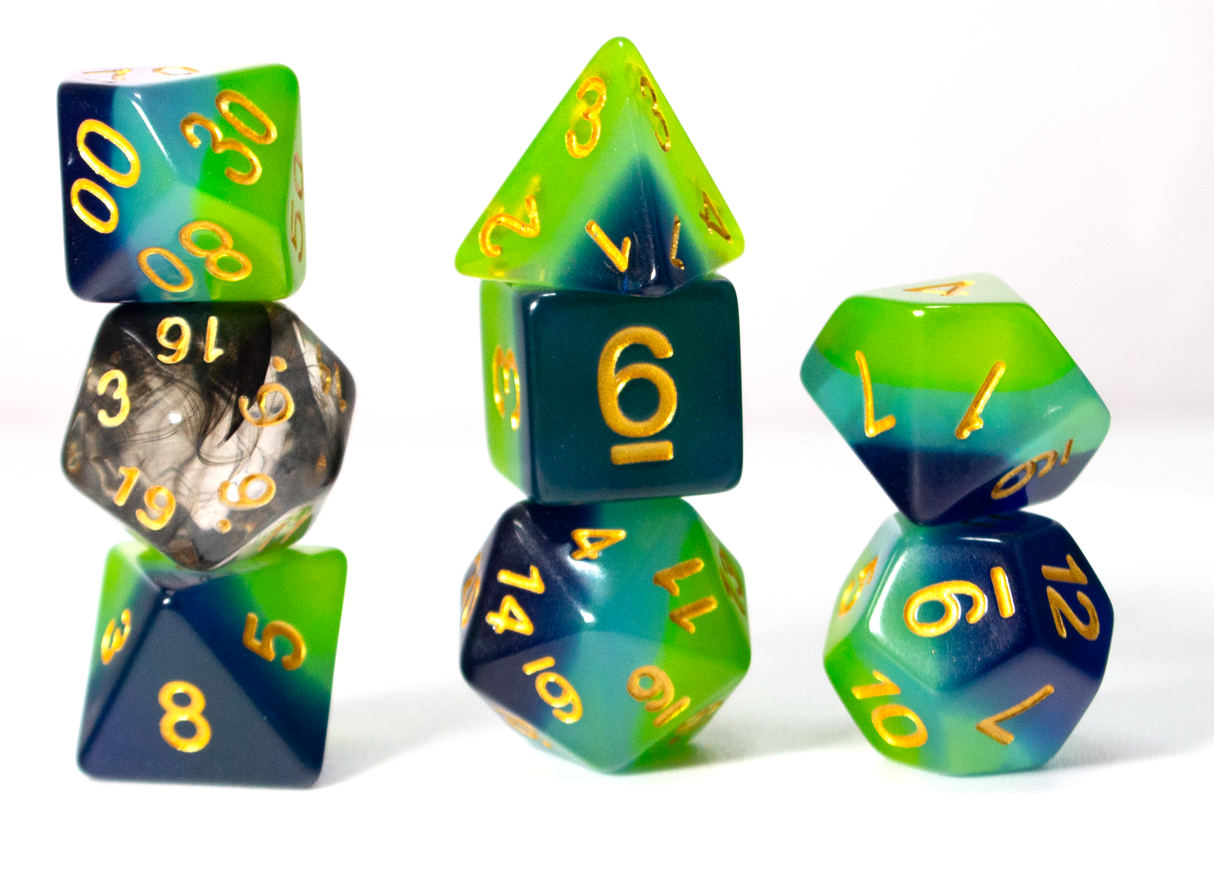 Green + Blue Dice Set