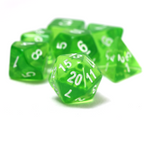 Translucent Green Resin Dice Set