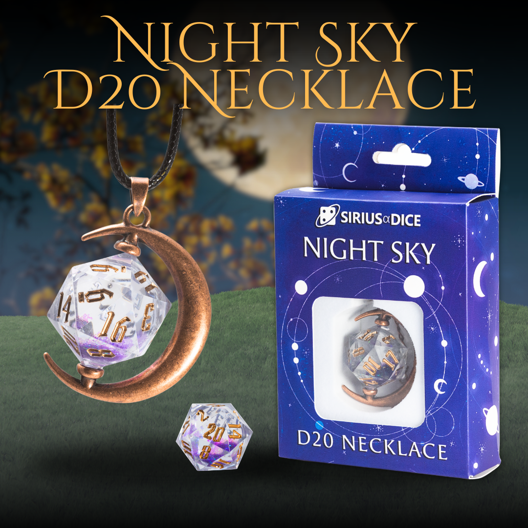 Night Sky D20 Necklace | Sirius Dice