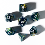 Unearthed Treasure Onyx 7-Piece Polyhedral RPG Dice Set | Sirius Dice