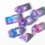 Top down image of Treasure Opal 7-Piece Polyhedral RPG Dice Set from Sirius Dice