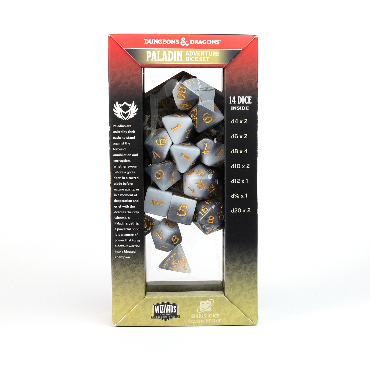 Dungeons & Dragons Adventure Dice - Paladin: White / Grey | Sirius Dice