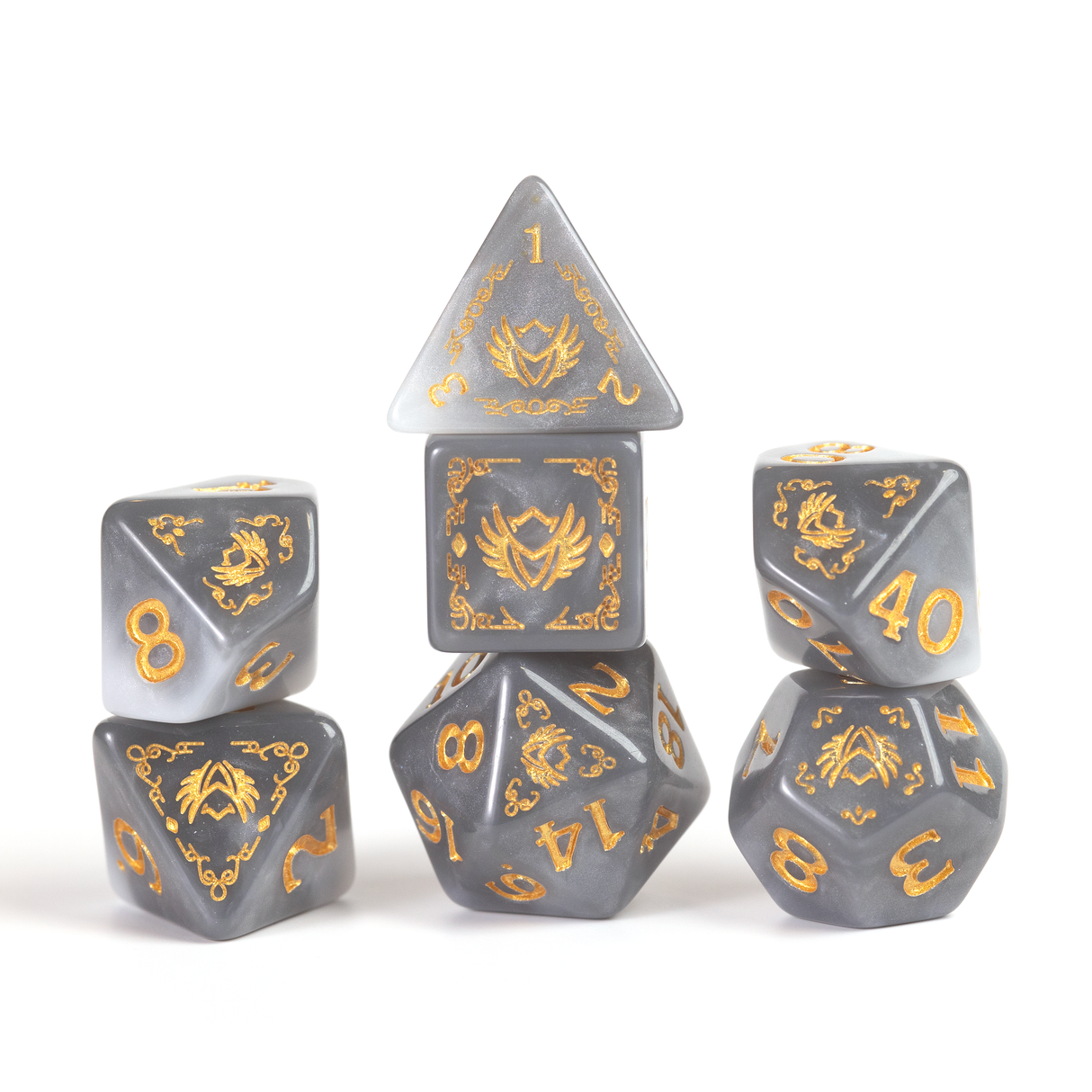 Dungeons & Dragons Adventure Dice - Paladin: White / Grey | Sirius Dice