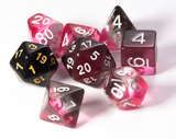 Pink, Clear, Black Resin Dice Set