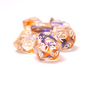 Purple, Orange, Clear Dice Set