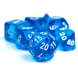 Translucent Blue Resin Dice Set