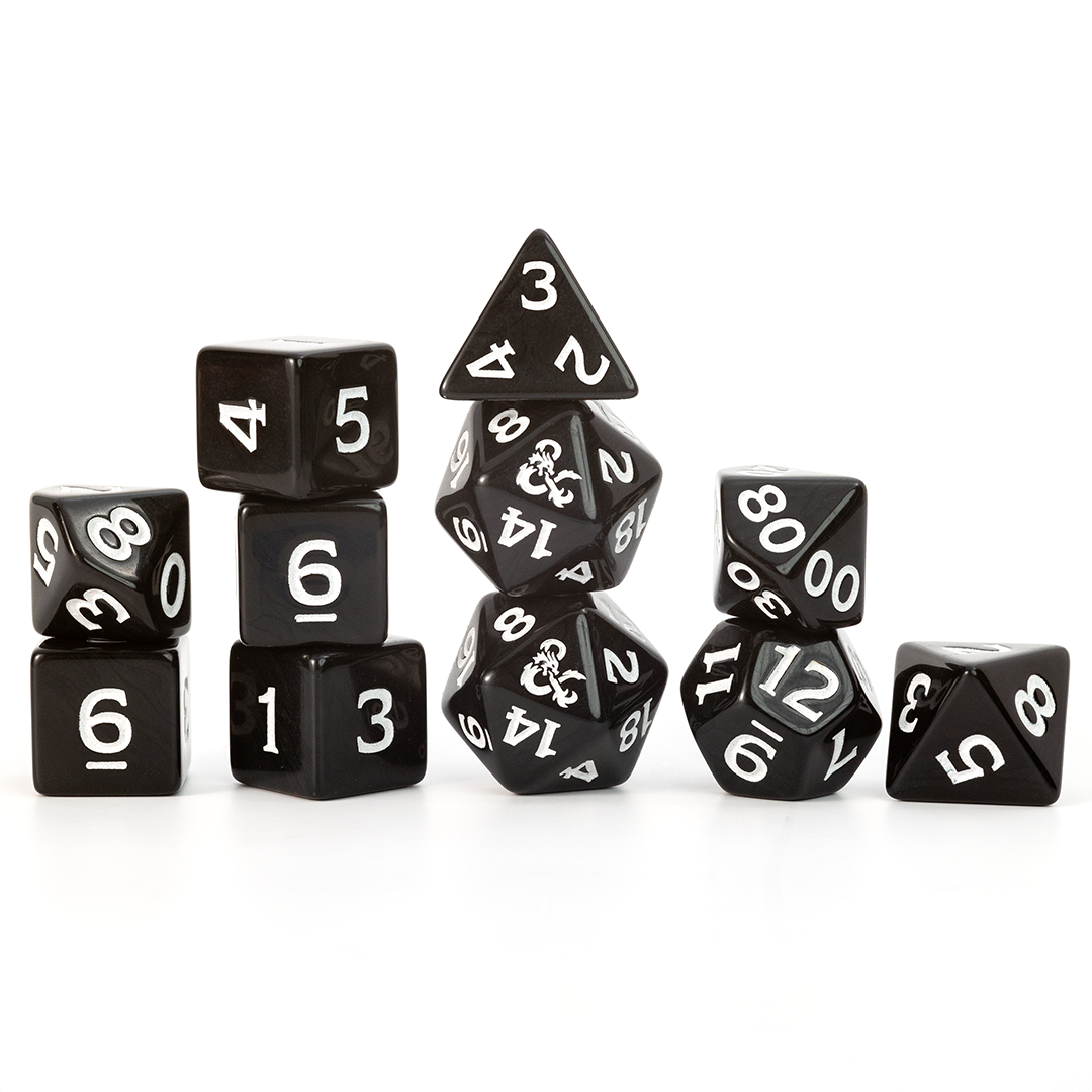 Dungeons & Dragons New Adventurer Dice Set - BLACK DICE | Sirius Dice