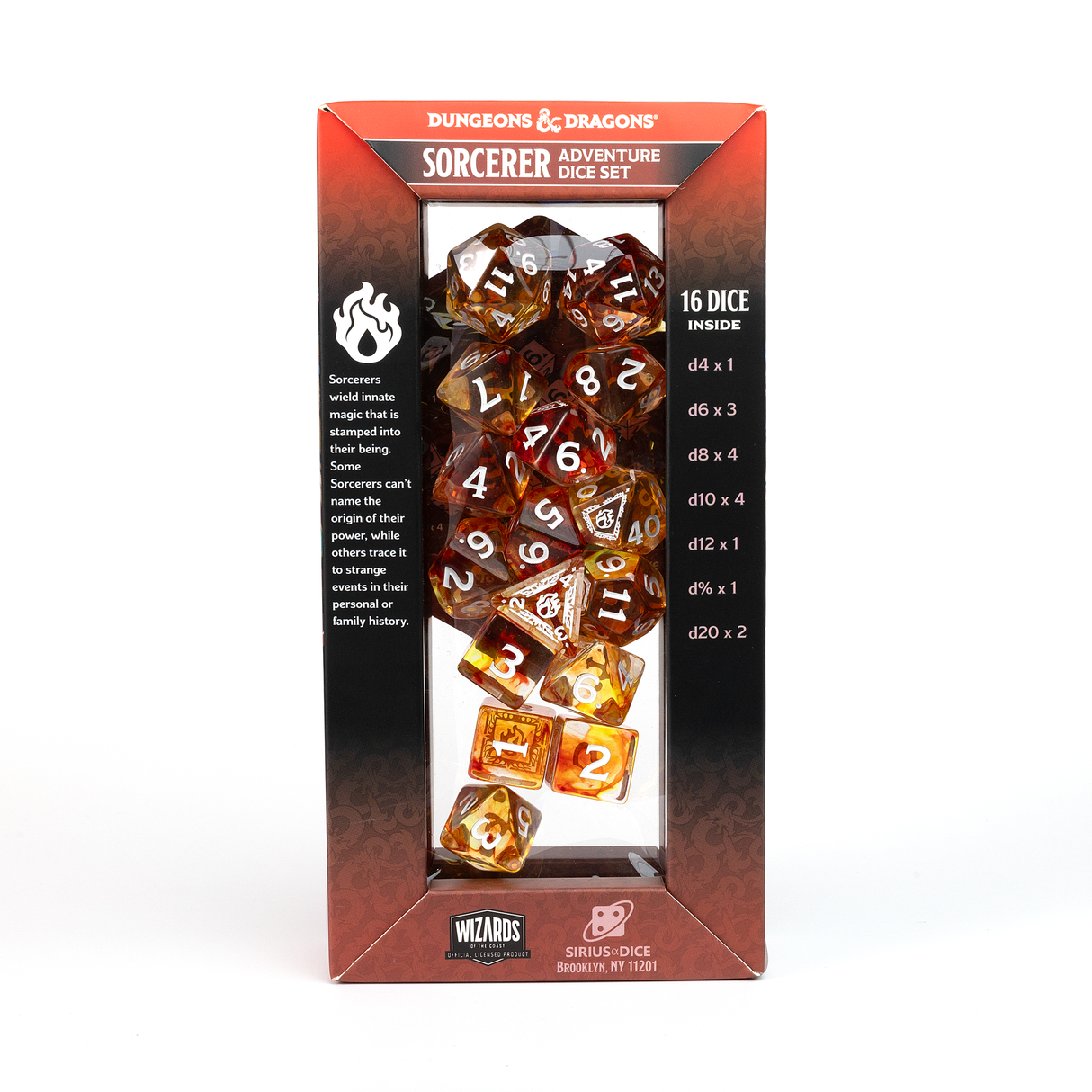 Dungeons & Dragons Adventure Dice - Sorcerer: Orange | Sirius Dice