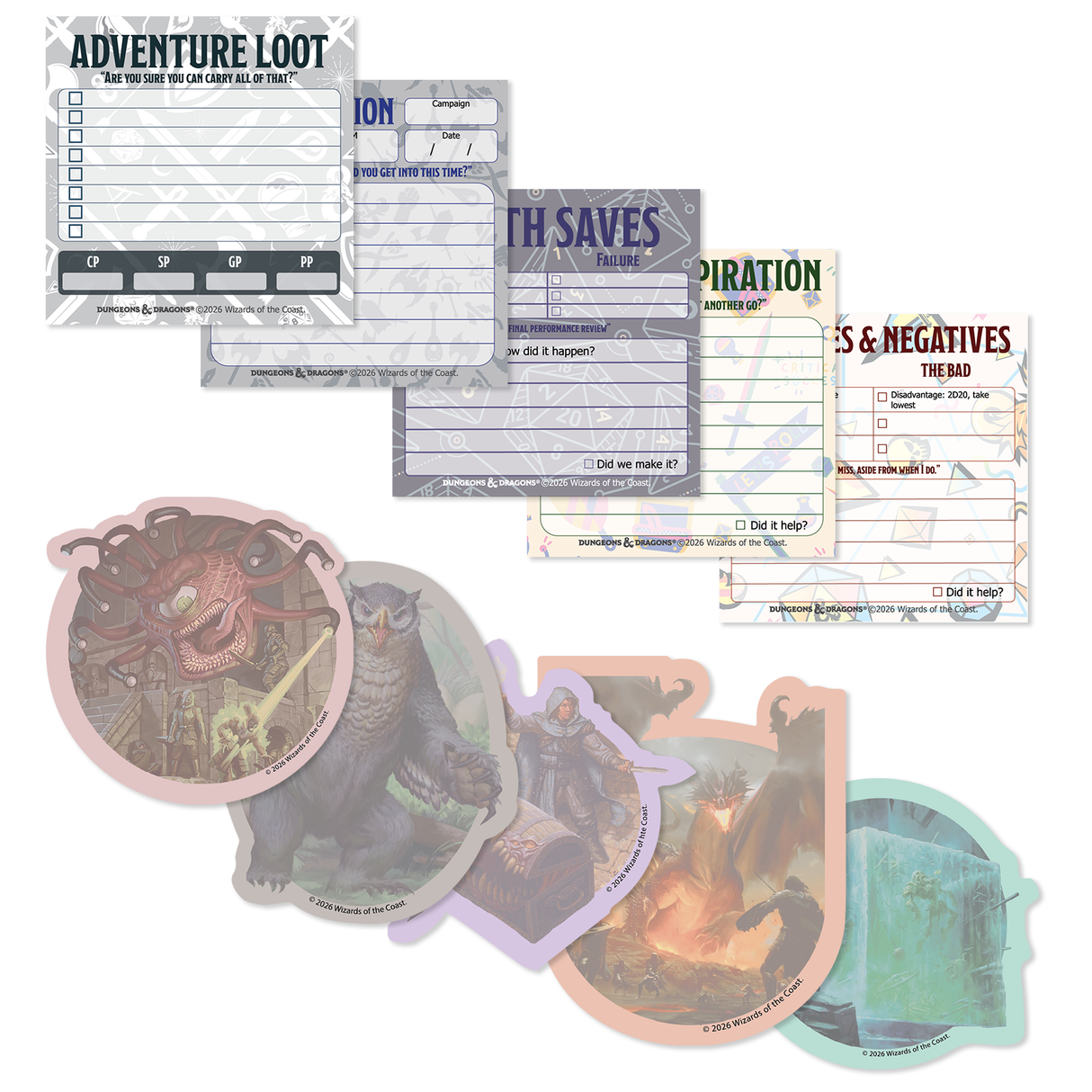 COMING SOON Dungeons & Dragons Sticky Pads: Loot, Stats and Sessions