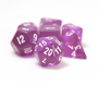 Translucent Purple Resin Dice Set