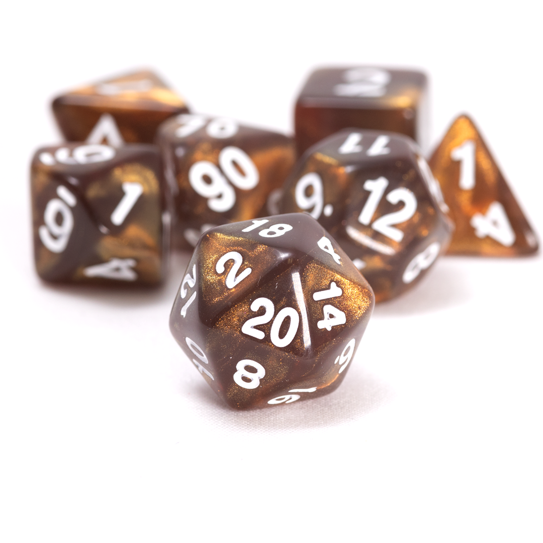 Unearthed Treasure Topaz 7-Piece Polyhedral RPG Dice Set | Sirius Dice