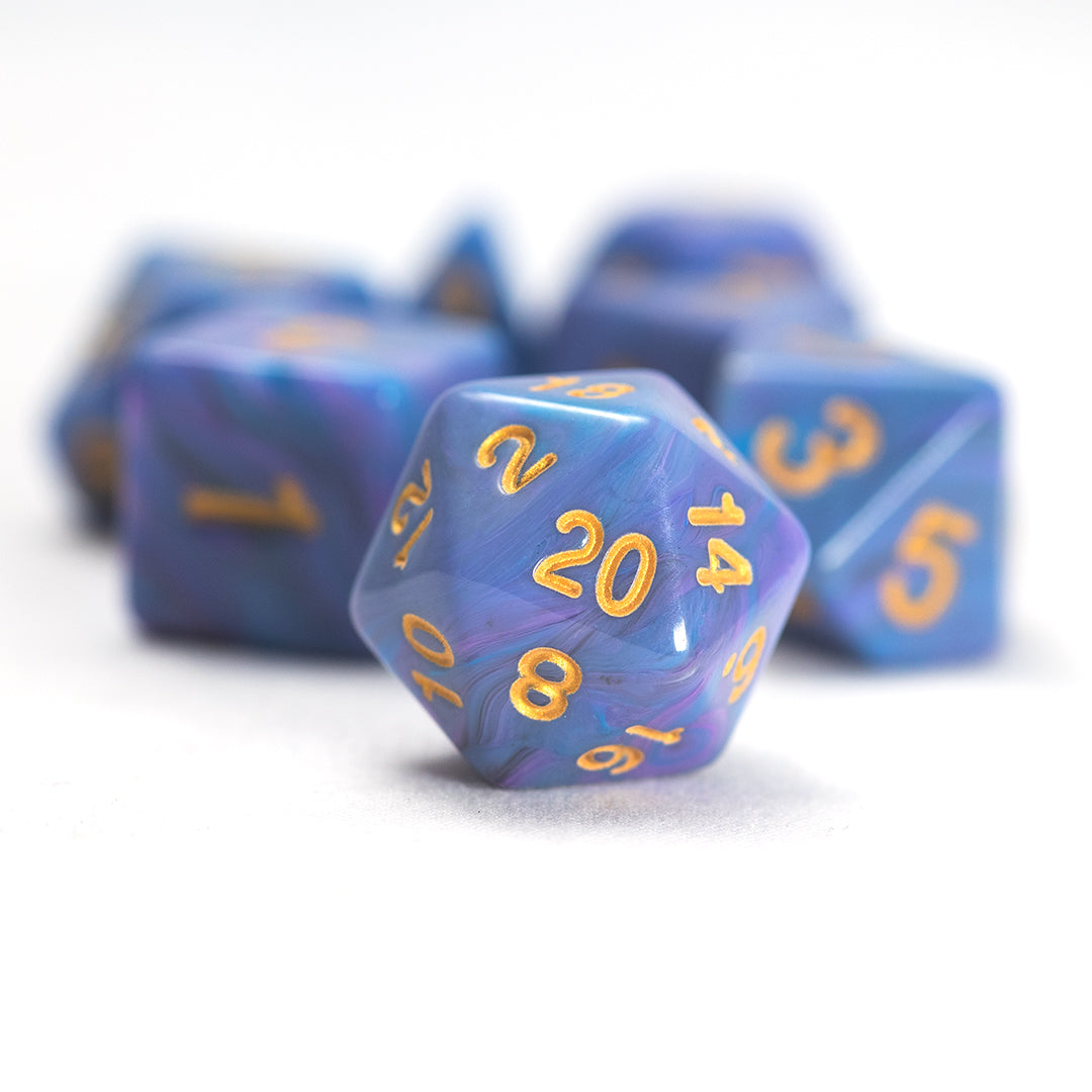 Blue Unicorn 7-Piece Polyhedral RPG Dice Set | Sirius Dice