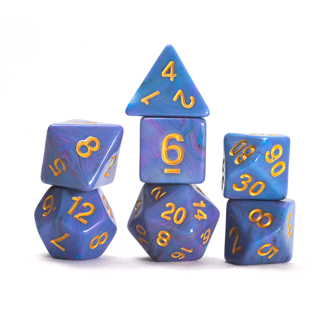 Blue Unicorn 7-Piece Polyhedral RPG Dice Set | Sirius Dice