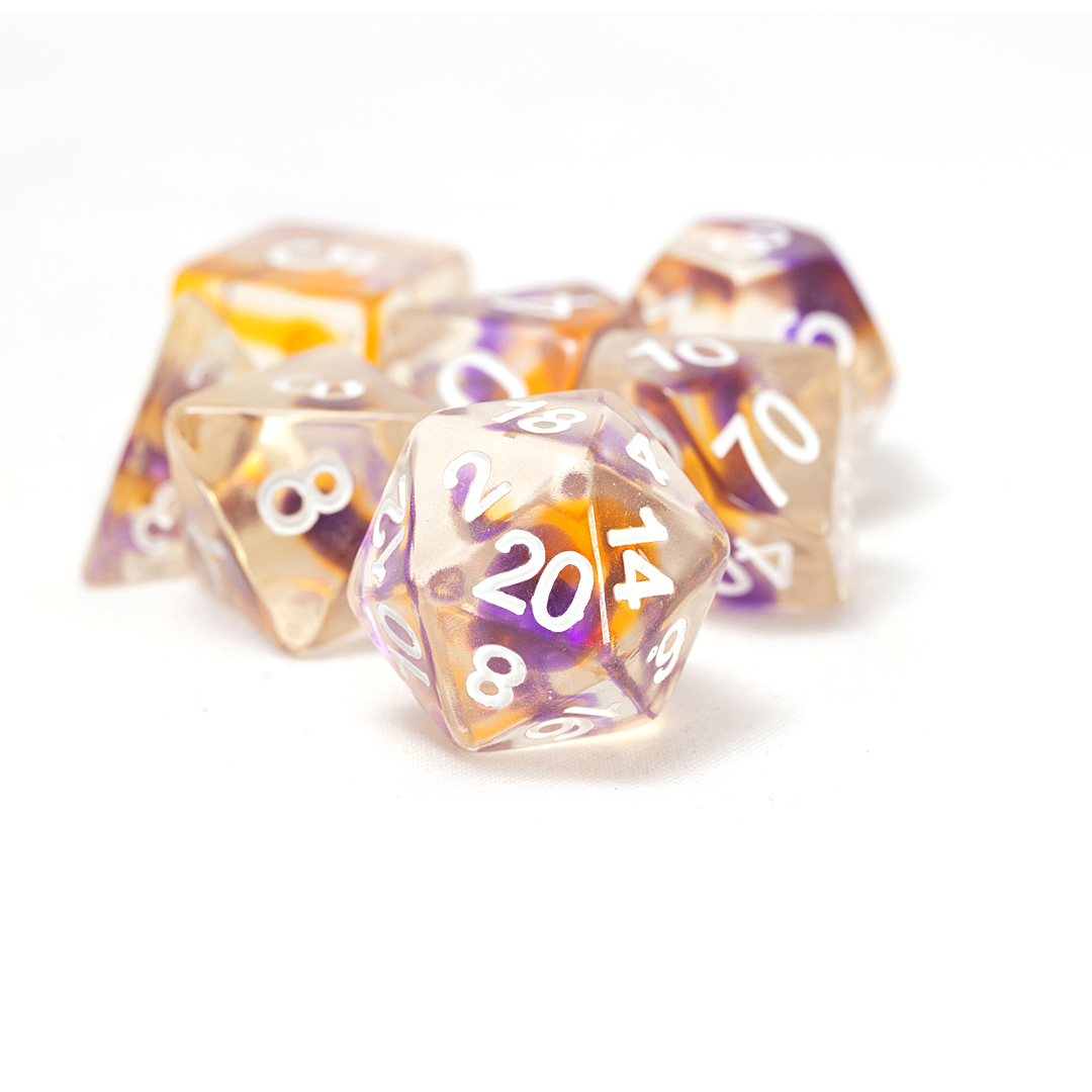 Violet Swirl Dice Set