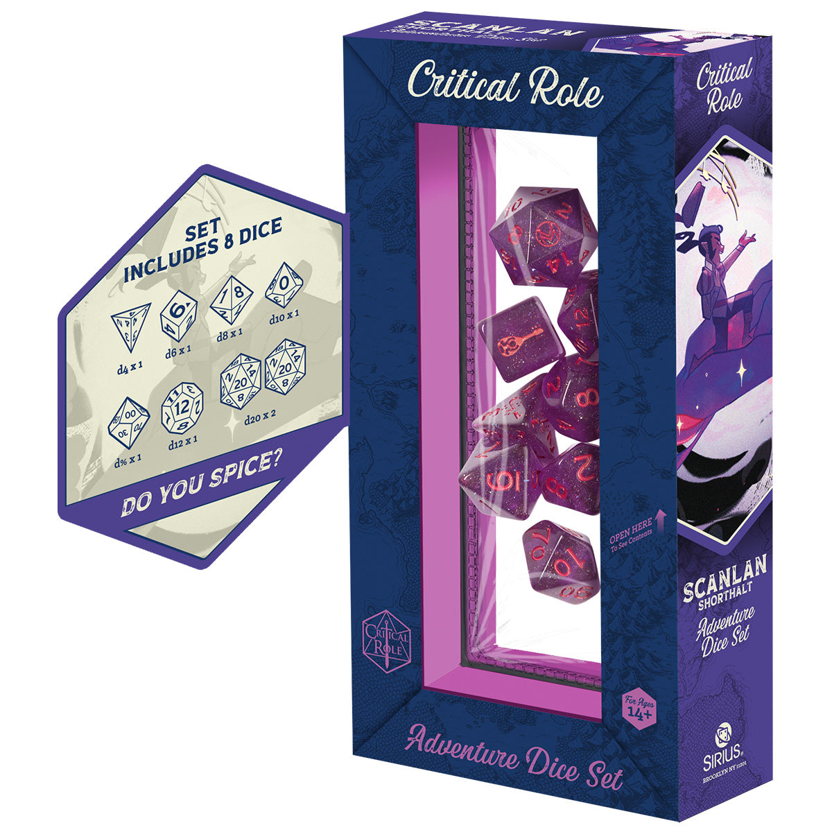 COMING SOON - Vox Machina Adventure Dice - Scanlan Shorthalt