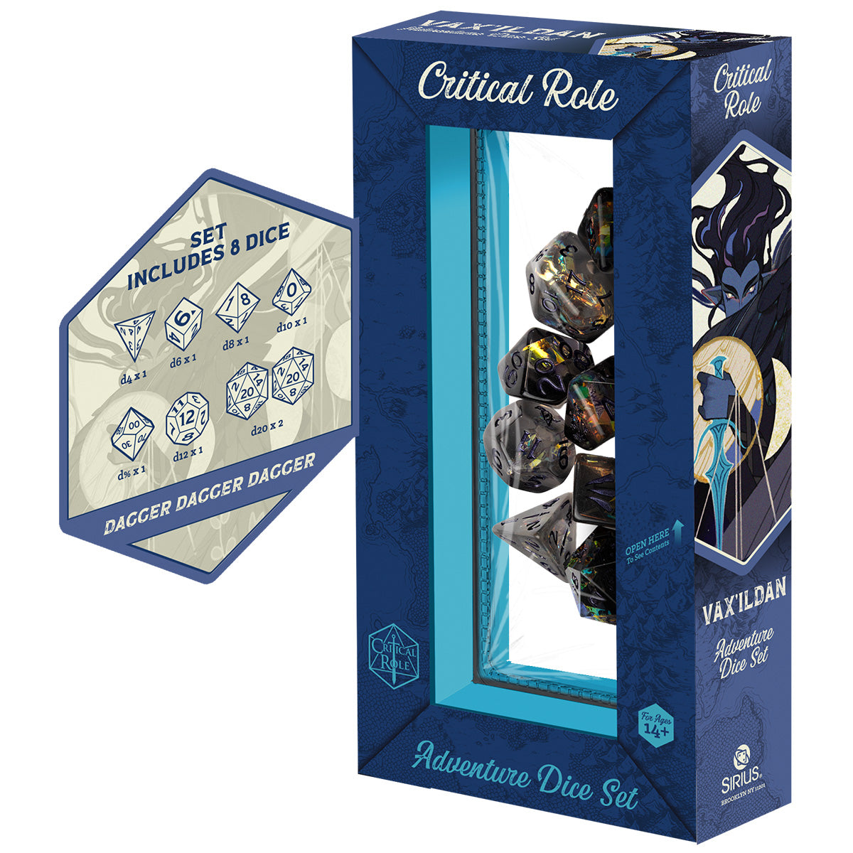 PRE-ORDER- Vox Machina Adventure Dice - Vax'ildan – Sirius Dice