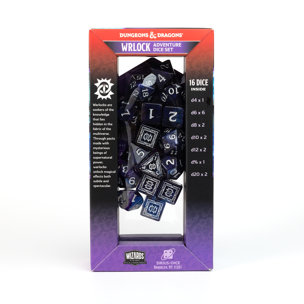 Dungeons & Dragons Adventure Dice - Warlock: Purple | Sirius Dice