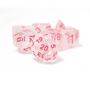 White cloud + Pink Ink Dice Set