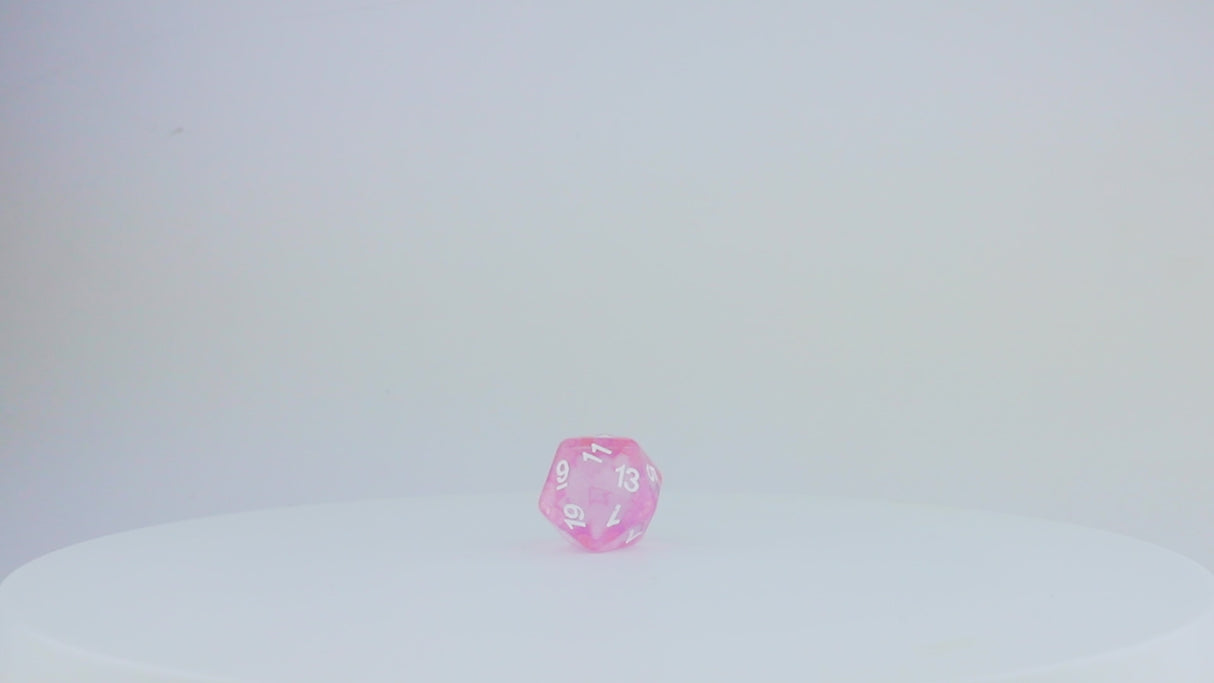 pink glass dice
