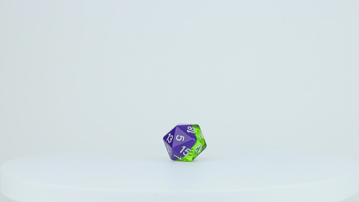 purple green dice