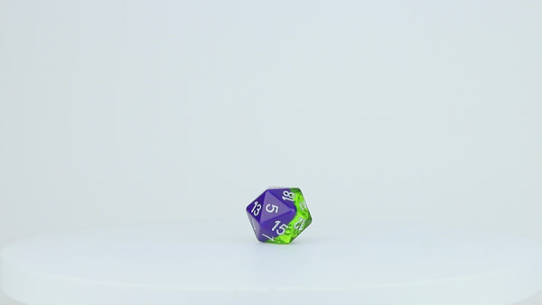 purple green dice
