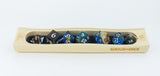 blue wooden dice